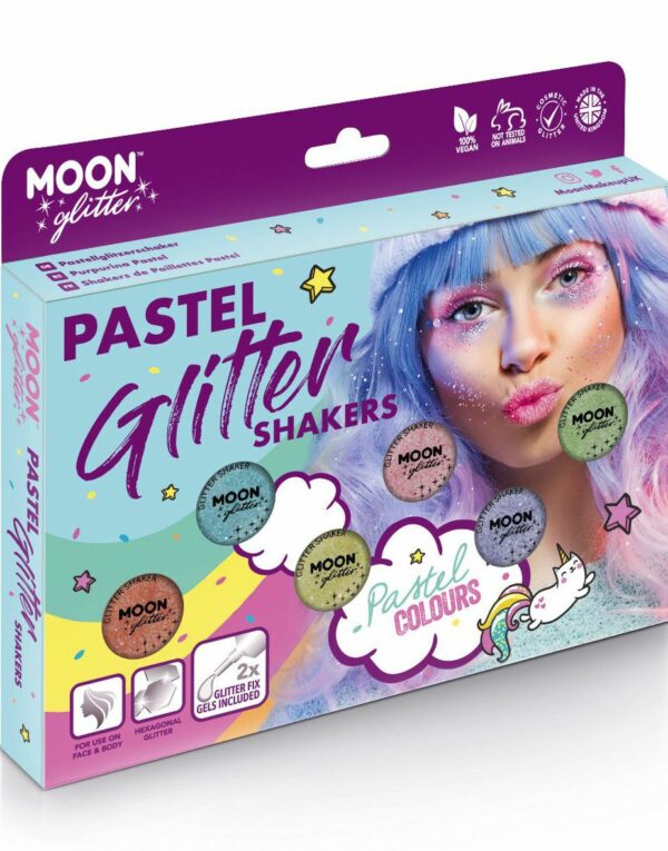 Pastell Glitter Shaker Sminkesett 8 Deler