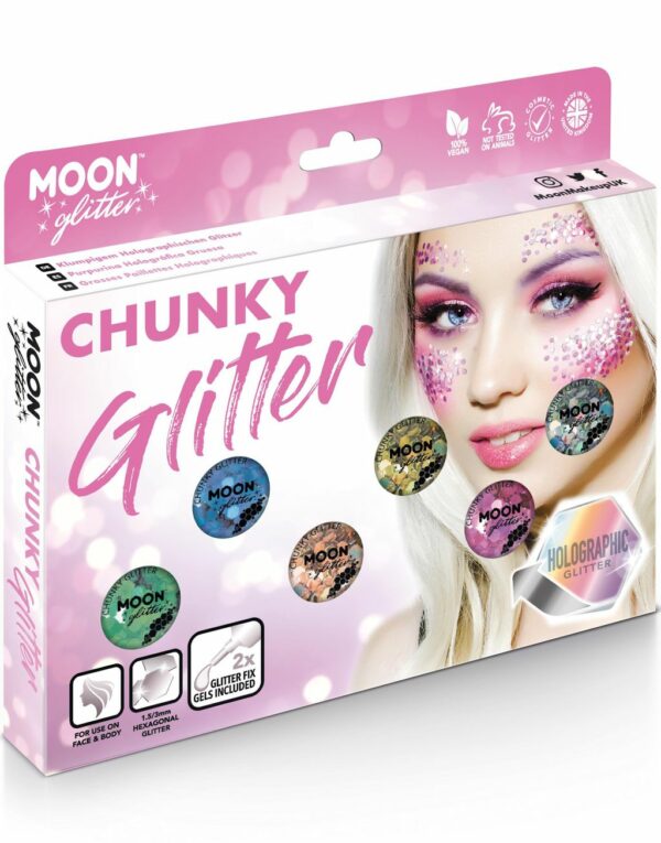 Holografisk Chunky Glitter Shaker Sminkesett