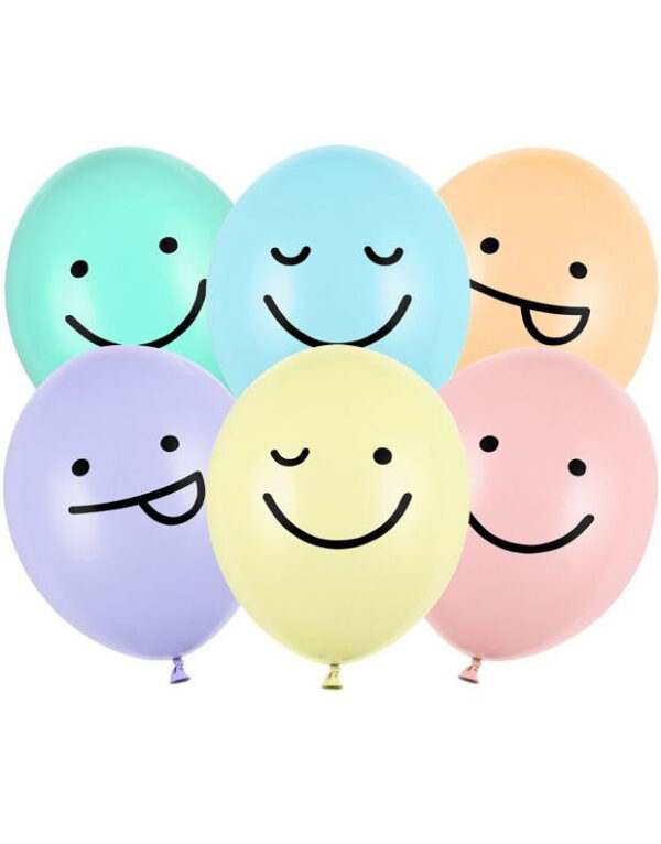 50 stk Smilefjes Ballonger i Forskjellige Farger 30 cm