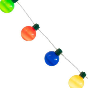 Lyslenke med 10 stk Store Runde Fargerike LED Lyspærer 140 cm