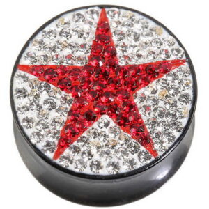 Red Diamond Star - Svart Piercing Plugg