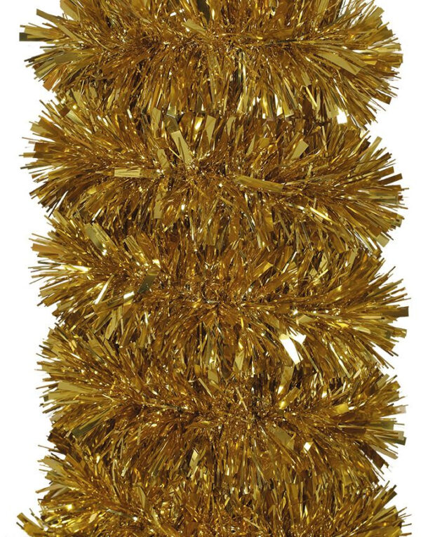 Stor og Fyldig Metallisk Gull Glitter-Girlander til Juletre og Rekkverk 180x7 cm
