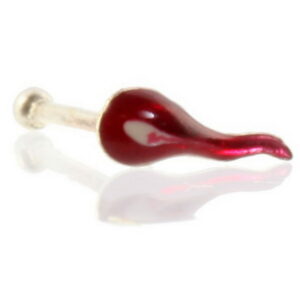 Tadpole Red - Nesepiercing i Ekte Sølv 925S