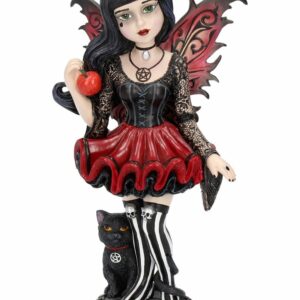 Hazel - Gotisk Fairy Figur med Svart Katt 16 cm