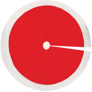 Rød Juletrematte med Hvit Kant og HELE 120 cm i Diameter
