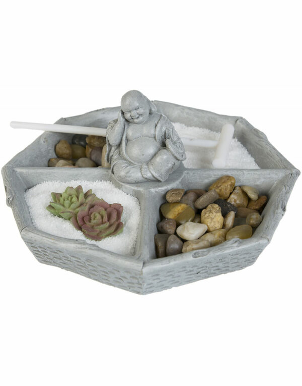 Happy Buddha Zen Garden - 16 cm Dekorasjonsett