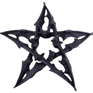 Dark Colony - Pentagram med Flaggermus Veggdekorasjon 33 cm