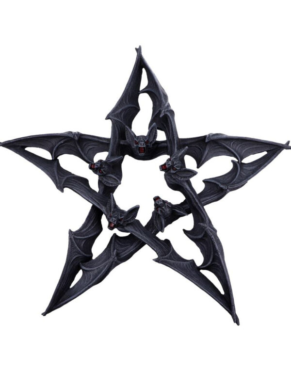 Dark Colony - Pentagram med Flaggermus Veggdekorasjon 33 cm