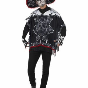 Day of the Dead Bandit Unisex Kostyme med hansker og hatt