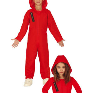 Rød Fange Papirhuset / Money Heist Inspirert Jumpsuit-Kostyme til Barn