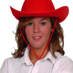 Rød Cowboyhatt med Snor