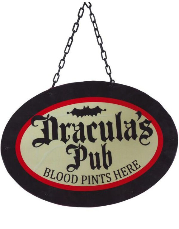 Dracula's Pub Skilt med LED Lys 47x33 cm