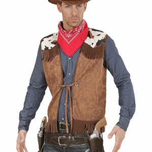 Brun Cowboy Kostymevest med Frynser