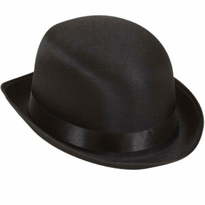 Svart Lux Bowlerhatt i Satin