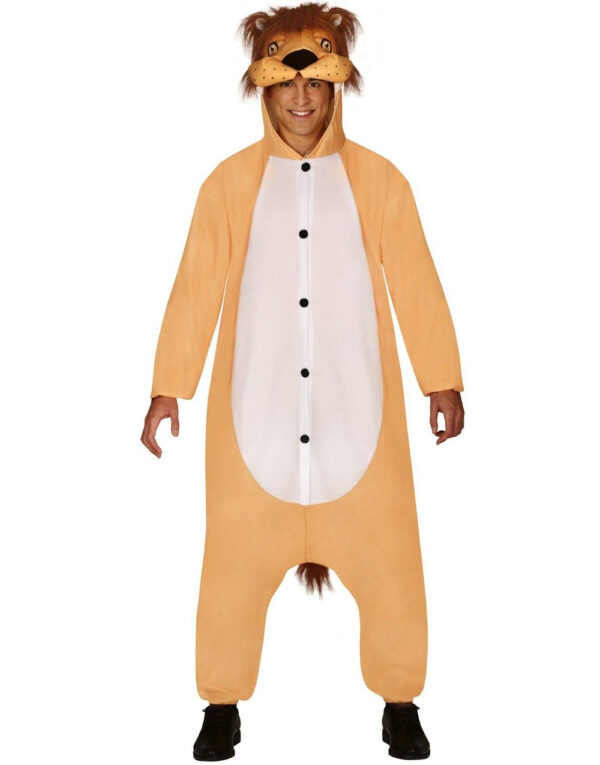 Unisex Kigurumi Løve Kostyme