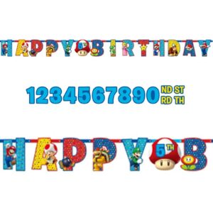 Happy Birthday Banner 320 cm - Super Mario Party