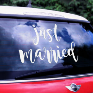 Just Married - 33x45 cm Klistremerke