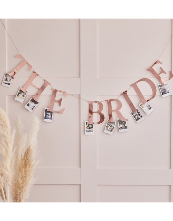 Rosegullfarget Banner "The Bride" 1