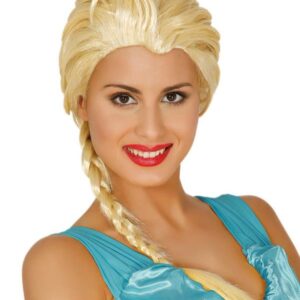 Blond Elsa Parykk med Flette