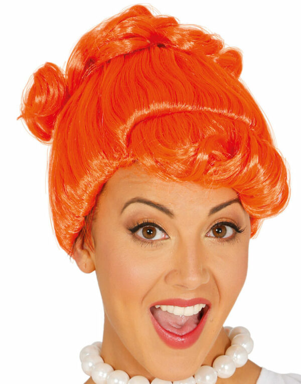 Orange Flintstones Inspirert Wilma Parykk