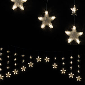 Stjerneformet Lysslynge med 136 Varmhvite LED-Lys og 7 Lysfunksjoner - Innen- og Utendørsbruk 220 cm