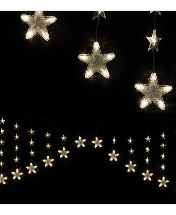 Stjerneformet Lysslynge med 136 Varmhvite LED-Lys og 7 Lysfunksjoner - Innen- og Utendørsbruk 220 cm