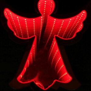 Rød Engel LED-Lampe med Infinity-Lys 20 cm