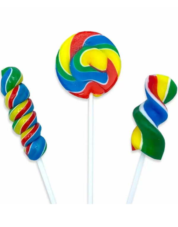 1 stk Mini Rainbow Lollie - Regnbuefargede Kjærligheter i Assorterte Fasonger