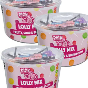 JULETILBUD! Ca 240 stk Kule Kjærligheter med Tyggegummikjerne - 12 Bokser Lolly Mix av 250 gram - Hel Eske 3 kg