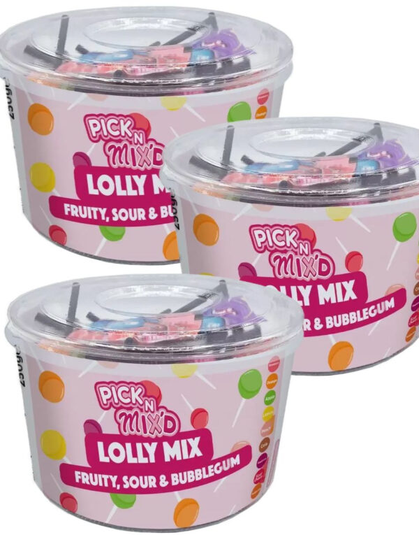 JULETILBUD! Ca 240 stk Kule Kjærligheter med Tyggegummikjerne - 12 Bokser Lolly Mix av 250 gram - Hel Eske 3 kg