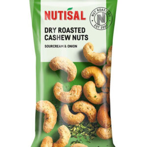 Nutisal Dry Roasted Cashewnuts Sourcream & Onion - Cashewnøtter med Sourcream & Onion Smak 55g