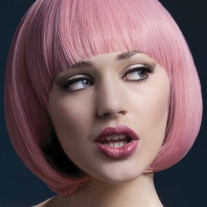 Mia Delux Wig - Kan Styles! - Pastell Rosa Buet Bob Frisyre