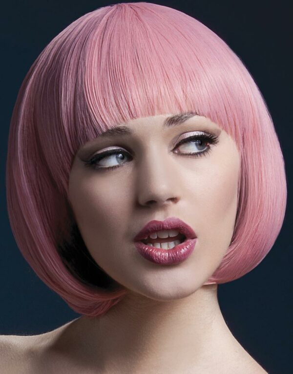 Mia Delux Wig - Kan Styles! - Pastell Rosa Buet Bob Frisyre