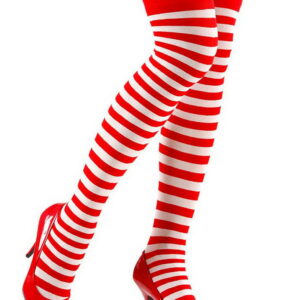 Stripete Røde & Hvite Over-Knee Strømper