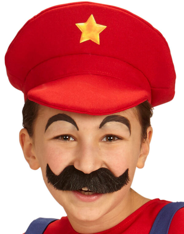 Rød Mario Inspirert Hatt til Barn med Stjerne