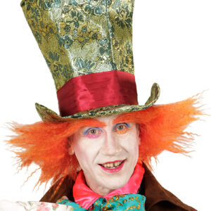 Mad Hatter Inspirert Flosshatt med Kreppet Hår