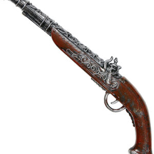 Brun og Sølvfarget Piratpistol 43 cm