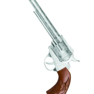 Sølvfarget Sheriffpistol 30 cm