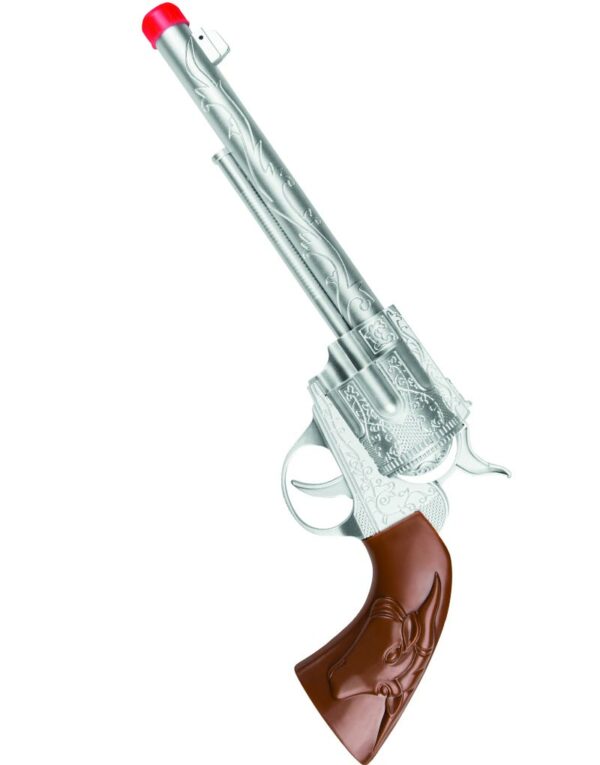 Sølvfarget Sheriffpistol 30 cm