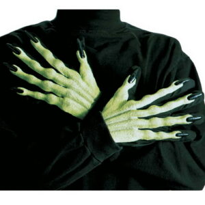 Svarte hansker med Grønne 3D Heksehender