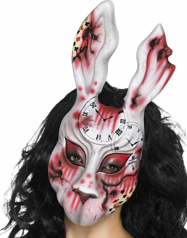 Evil White Rabbit Maske i Skumlatex