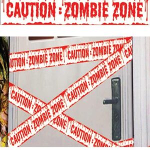 Caution Zombie Zone - Sperrebånd i Plast 6 meter