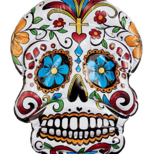 Oppblåsbar Day of the Dead Sugar Skull 100 cm