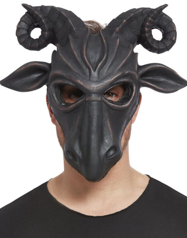 Deluxe Satanistisk Ramskalle Maske i Skumlatex