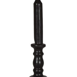 Svart Stearinlys Formet som en Lysestake med Lys - 27 cm
