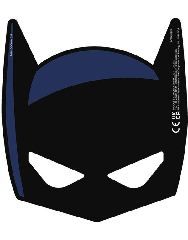 6 stk Batman Pappmasker med Strikk