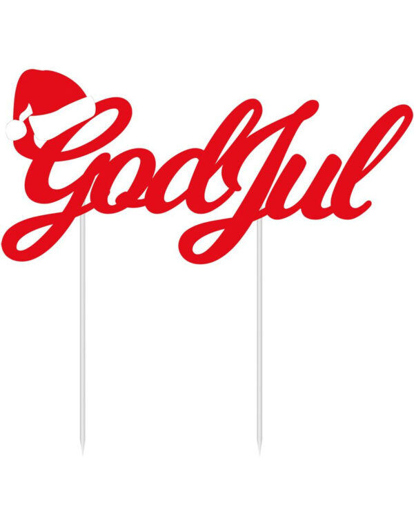 "God Jul" - Kaketopper 20 cm x 14