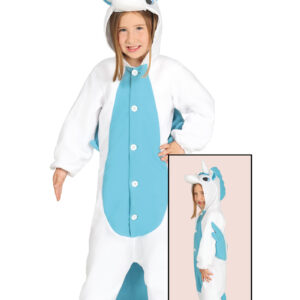 Kigurumi Blått Unicorn Barnekostyme