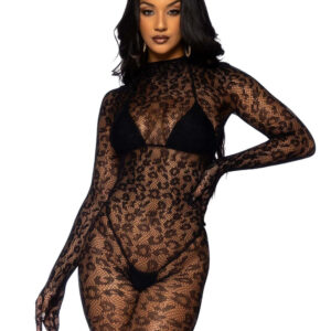 Sexy Leopard Catsuit - OneSize