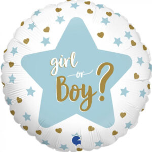 Boy or Girl? Rund Folieballong med ca 46 cm